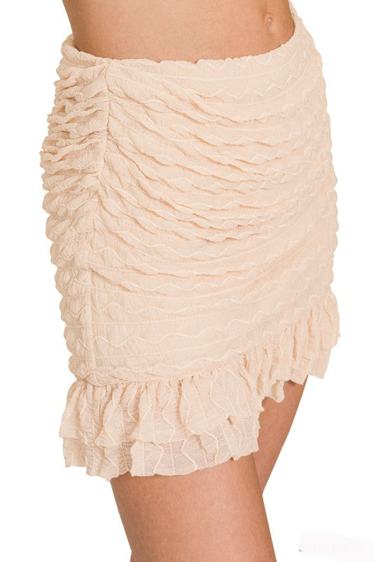 Here's Your Answer Ruched Skort-[option4]-[option5]-Cute-Trendy-Shop-Womens-Boutique-Clothing-Store