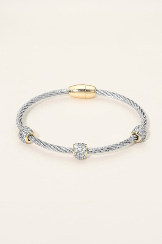 All The Beauty CZ Magnetic Cable Bracelet-[option4]-[option5]-Cute-Trendy-Shop-Womens-Boutique-Clothing-Store