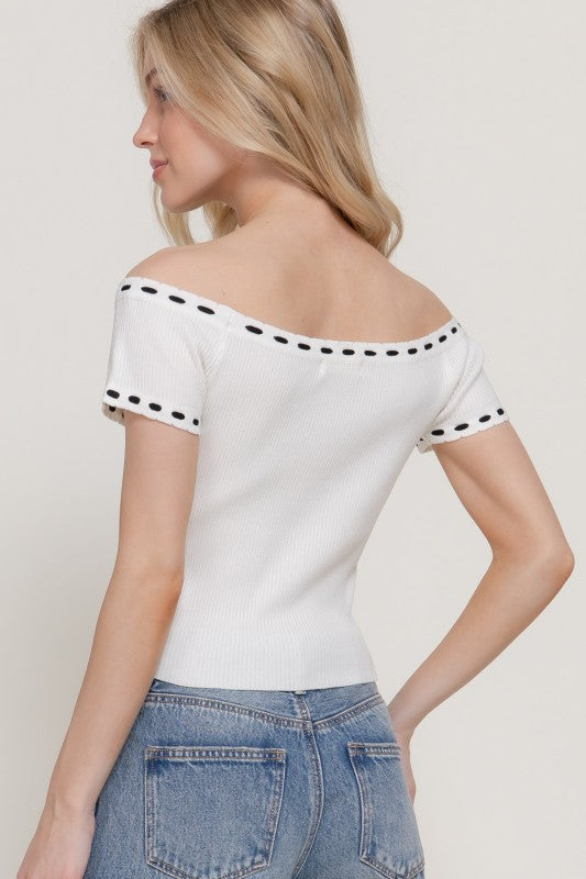 Plan Ahead Off Shoulder Sweater Top-White-SMALL-Cute-Trendy-Shop-Womens-Boutique-Clothing-Store