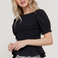 Feminine Style Puff Sleeve Smocked Top-Black-SMALL-[option4]-[option5]-Cute-Trendy-Shop-Womens-Boutique-Clothing-Store