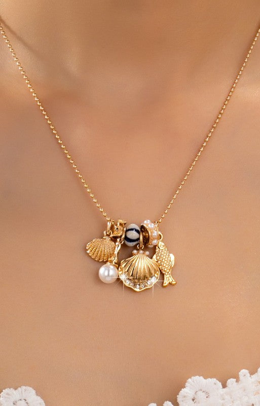Can't Wait For The Beach Charm Necklace-Cute-Trendy-Shop-Womens-Boutique-Clothing-Store