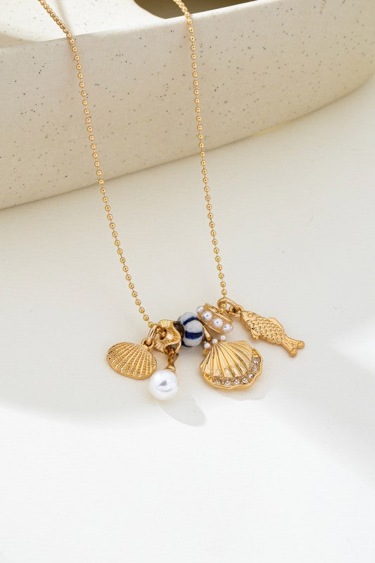 Can't Wait For The Beach Charm Necklace-Cute-Trendy-Shop-Womens-Boutique-Clothing-Store