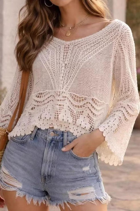 Boho Beauty Crochet Top-Beige-SMALL-[option4]-[option5]-Cute-Trendy-Shop-Womens-Boutique-Clothing-Store
