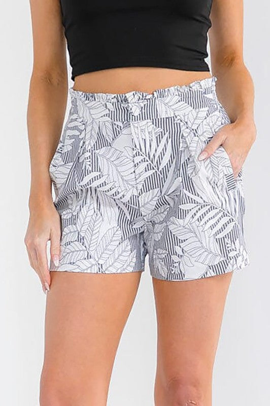 Botanical Breeze Paperbag Shorts-Cute-Trendy-Shop-Womens-Boutique-Clothing-Store