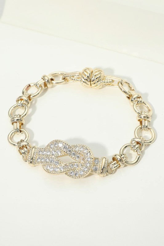 Long Walks Gold Paved Buckle Bracelet-[option4]-[option5]-Cute-Trendy-Shop-Womens-Boutique-Clothing-Store