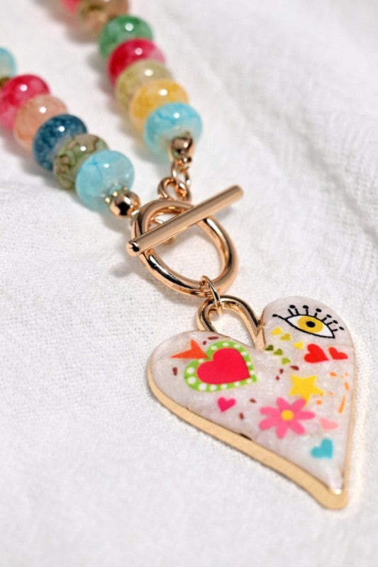 Dripping in Drama Glass Heart Necklace-Cute-Trendy-Shop-Womens-Boutique-Clothing-Store