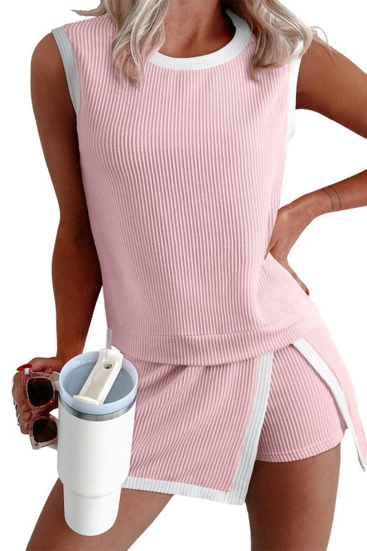 Meet At The Courts Ribbed Skort Set-Pink-SMALL-[option4]-[option5]-Cute-Trendy-Shop-Womens-Boutique-Clothing-Store