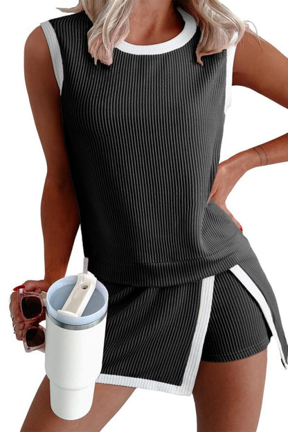 Meet At The Courts Ribbed Skort Set-Black-SMALL-[option4]-[option5]-Cute-Trendy-Shop-Womens-Boutique-Clothing-Store