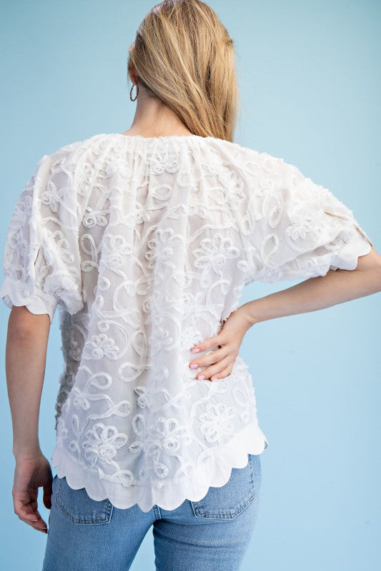 Enchanted Romance 3D Textured Blouse-Cute-Trendy-Shop-Womens-Boutique-Clothing-Store