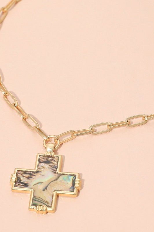 It's Your Decision Cross Necklace-Brown-[option4]-[option5]-Cute-Trendy-Shop-Womens-Boutique-Clothing-Store