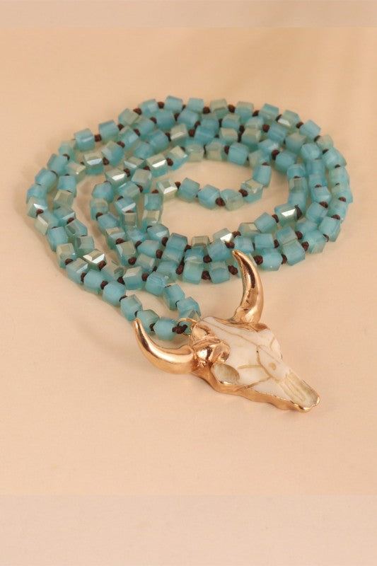 Rodeo Royalty Natural Stone Bull Head-Cute-Trendy-Shop-Womens-Boutique-Clothing-Store