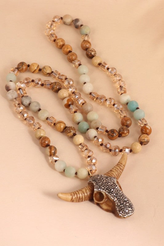 Grit & Glamour Bull Head Necklace-Cute-Trendy-Shop-Womens-Boutique-Clothing-Store
