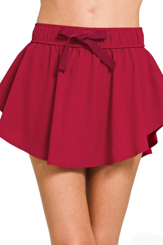 Partners or Singles? Activewear Skort-Burgundy-SMALL-[option4]-[option5]-Cute-Trendy-Shop-Womens-Boutique-Clothing-Store