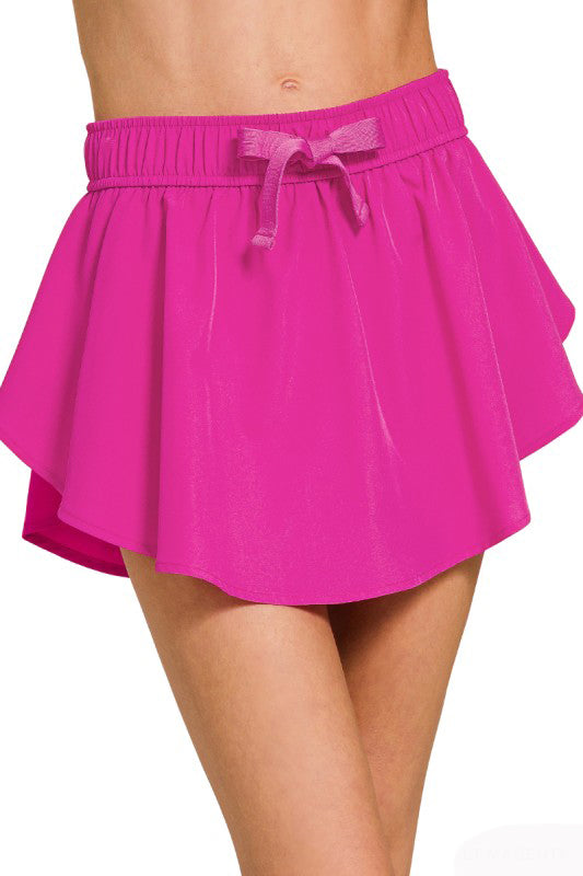 Partners or Singles? Activewear Skort-Fuchsia-SMALL-Cute-Trendy-Shop-Womens-Boutique-Clothing-Store