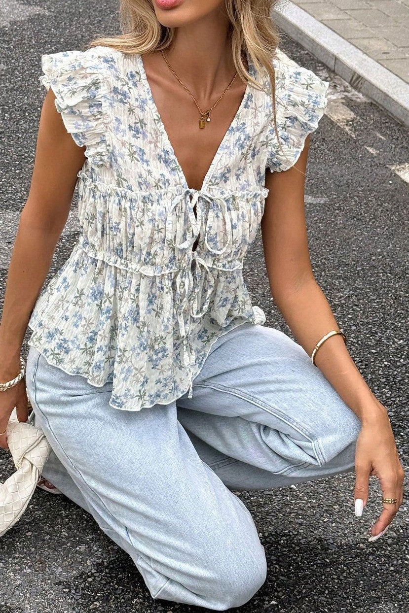 Delightful Day Floral Lace Up Top-[option4]-[option5]-Cute-Trendy-Shop-Womens-Boutique-Clothing-Store