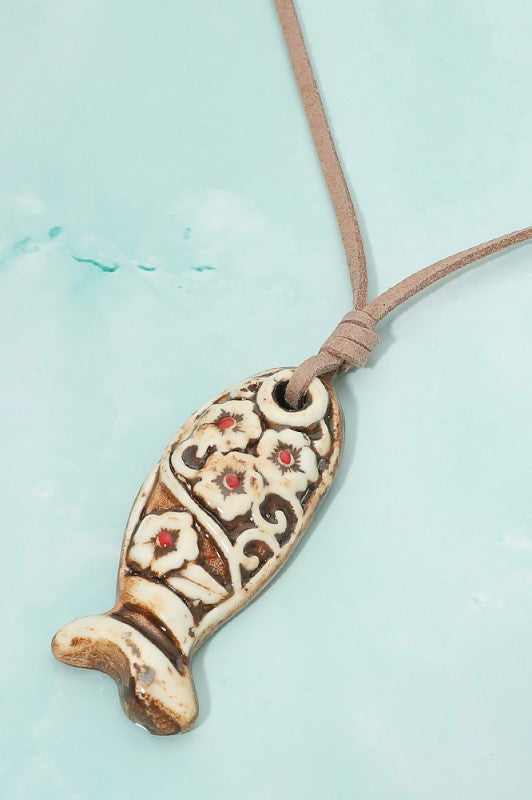 Wanderlust Boho Corded Fish Pendant-Cute-Trendy-Shop-Womens-Boutique-Clothing-Store