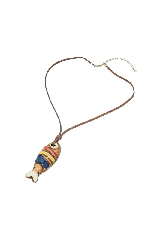 Wanderlust Boho Corded Fish Pendant-Cute-Trendy-Shop-Womens-Boutique-Clothing-Store