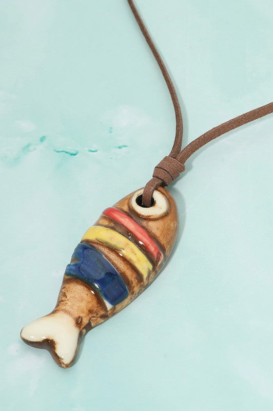 Wanderlust Boho Corded Fish Pendant-Cute-Trendy-Shop-Womens-Boutique-Clothing-Store
