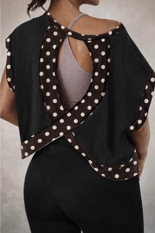 First One Up Open Back Polka Dot Top-Cute-Trendy-Shop-Womens-Boutique-Clothing-Store