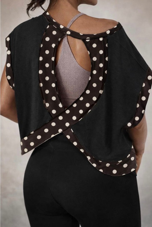 First One Up Open Back Polka Dot Top-Cute-Trendy-Shop-Womens-Boutique-Clothing-Store