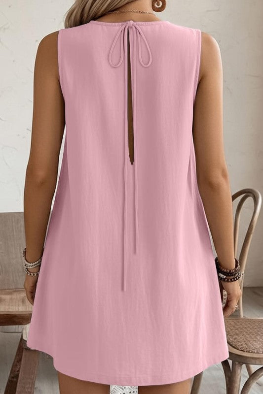 Sunny Day Charm Solid Ruffle Front Dress-Cute-Trendy-Shop-Womens-Boutique-Clothing-Store