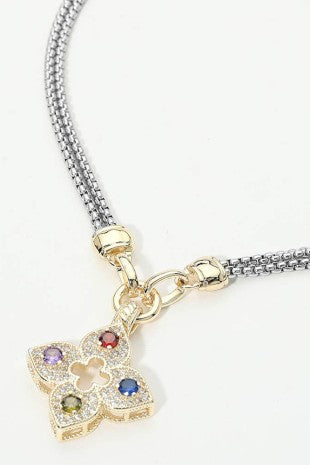 Garden Glamour CZ Floral Necklace-Cute-Trendy-Shop-Womens-Boutique-Clothing-Store
