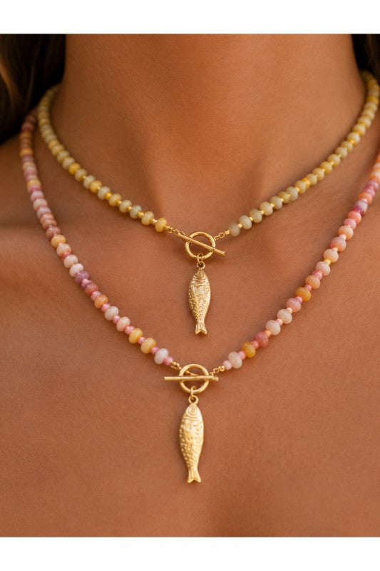 Bohemian Angler Natural Stone Necklace-Cute-Trendy-Shop-Womens-Boutique-Clothing-Store