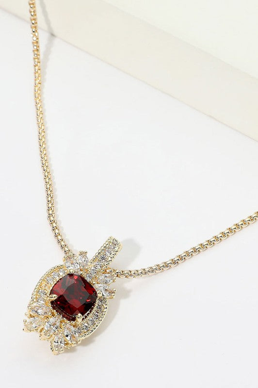 Royal Elegance Vintage CZ Pendant Necklace-Cute-Trendy-Shop-Womens-Boutique-Clothing-Store