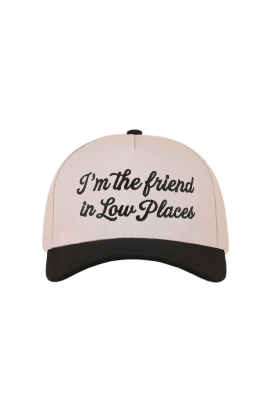 "Friend in Low Places" Two-Tone Ball Cap-Black-Cute-Trendy-Shop-Womens-Boutique-Clothing-Store