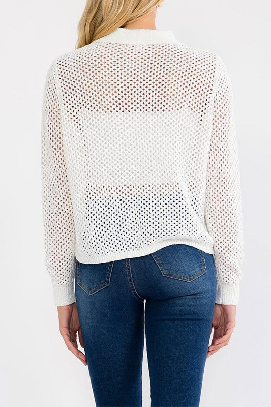 All Meshed Up Collar Knit Pullover-Cute-Trendy-Shop-Womens-Boutique-Clothing-Store