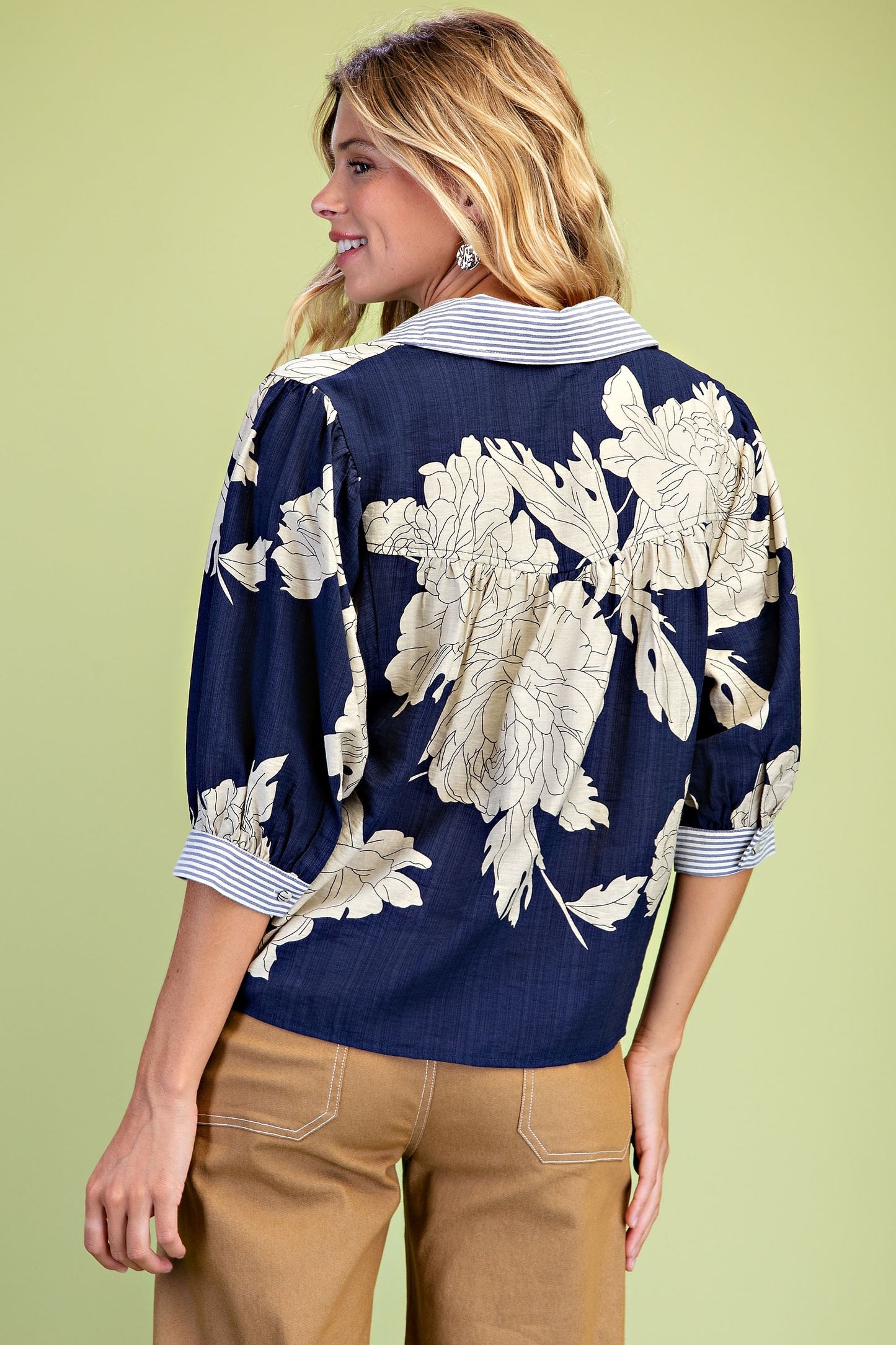 Willow & Vine Pattern Mix Blouse-Cute-Trendy-Shop-Womens-Boutique-Clothing-Store