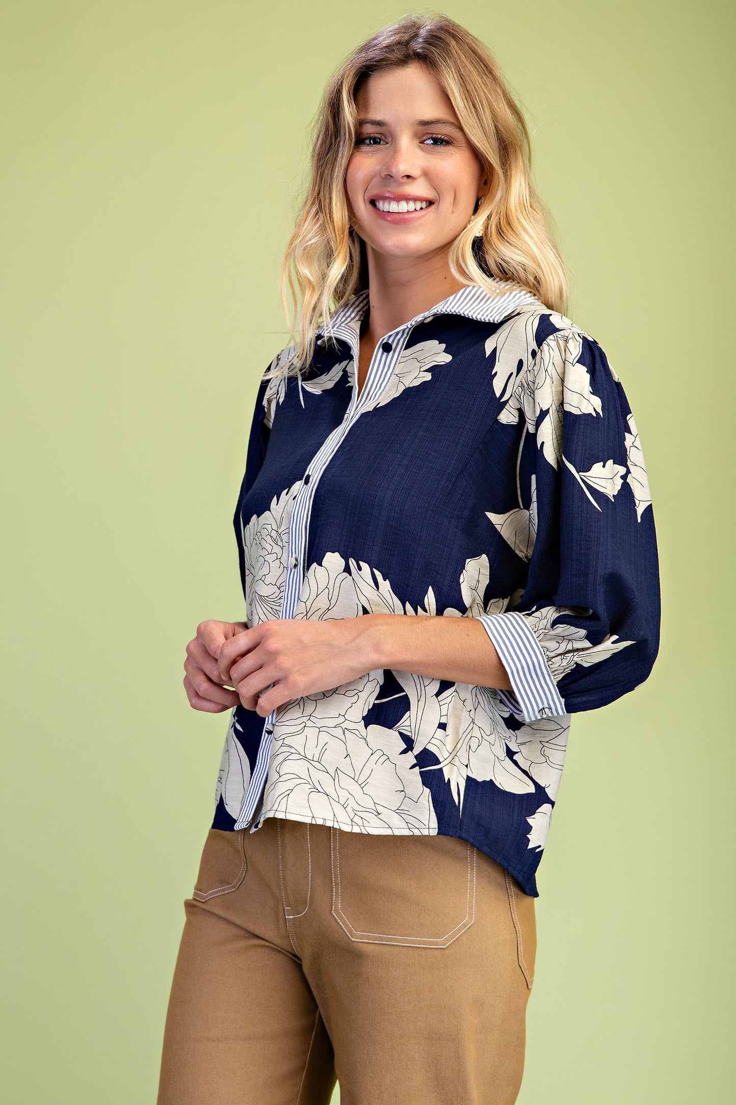 Willow & Vine Pattern Mix Blouse-Cute-Trendy-Shop-Womens-Boutique-Clothing-Store