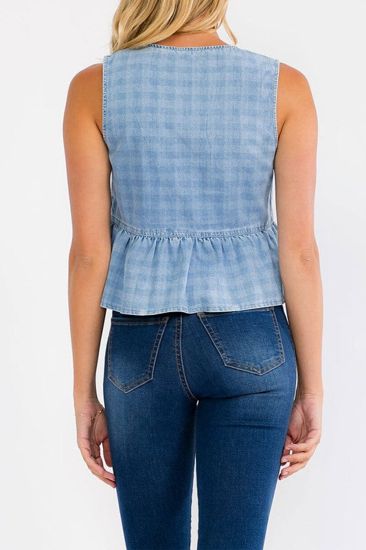 Great Situation Ruffle Denim Top-Cute-Trendy-Shop-Womens-Boutique-Clothing-Store