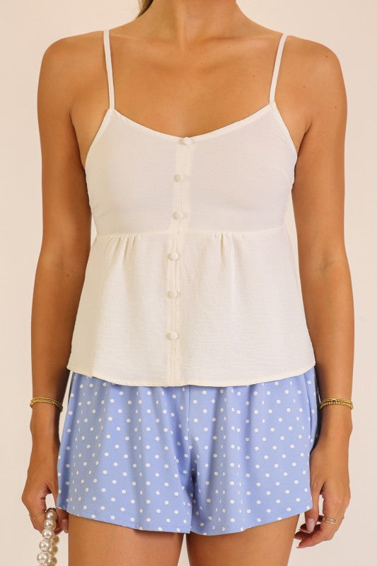 Sweet & Romantically Chic Button Front Cami-Cream-SMALL-Cute-Trendy-Shop-Womens-Boutique-Clothing-Store