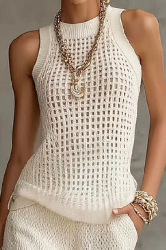 Sunset Glow Open-Knit Tank Top-Cute-Trendy-Shop-Womens-Boutique-Clothing-Store
