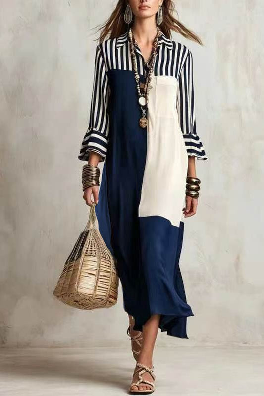 The Stripe and Shade Patchwork Shirt Dress-Cute-Trendy-Shop-Womens-Boutique-Clothing-Store