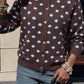 Mocha & Sky Polka Dot Knit Cardigan-Cute-Trendy-Shop-Womens-Boutique-Clothing-Store