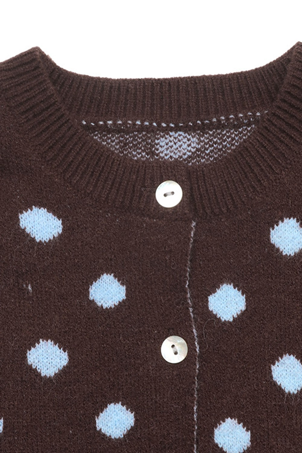 Mocha & Sky Polka Dot Knit Cardigan-Cute-Trendy-Shop-Womens-Boutique-Clothing-Store