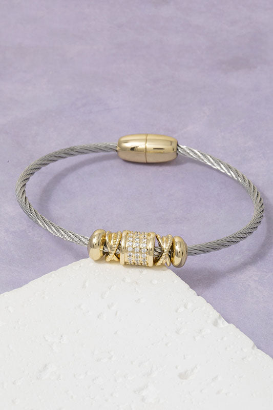 Barrel of Sparkle Magnetic Cable Cuff Bracelet-Cute-Trendy-Shop-Womens-Boutique-Clothing-Store