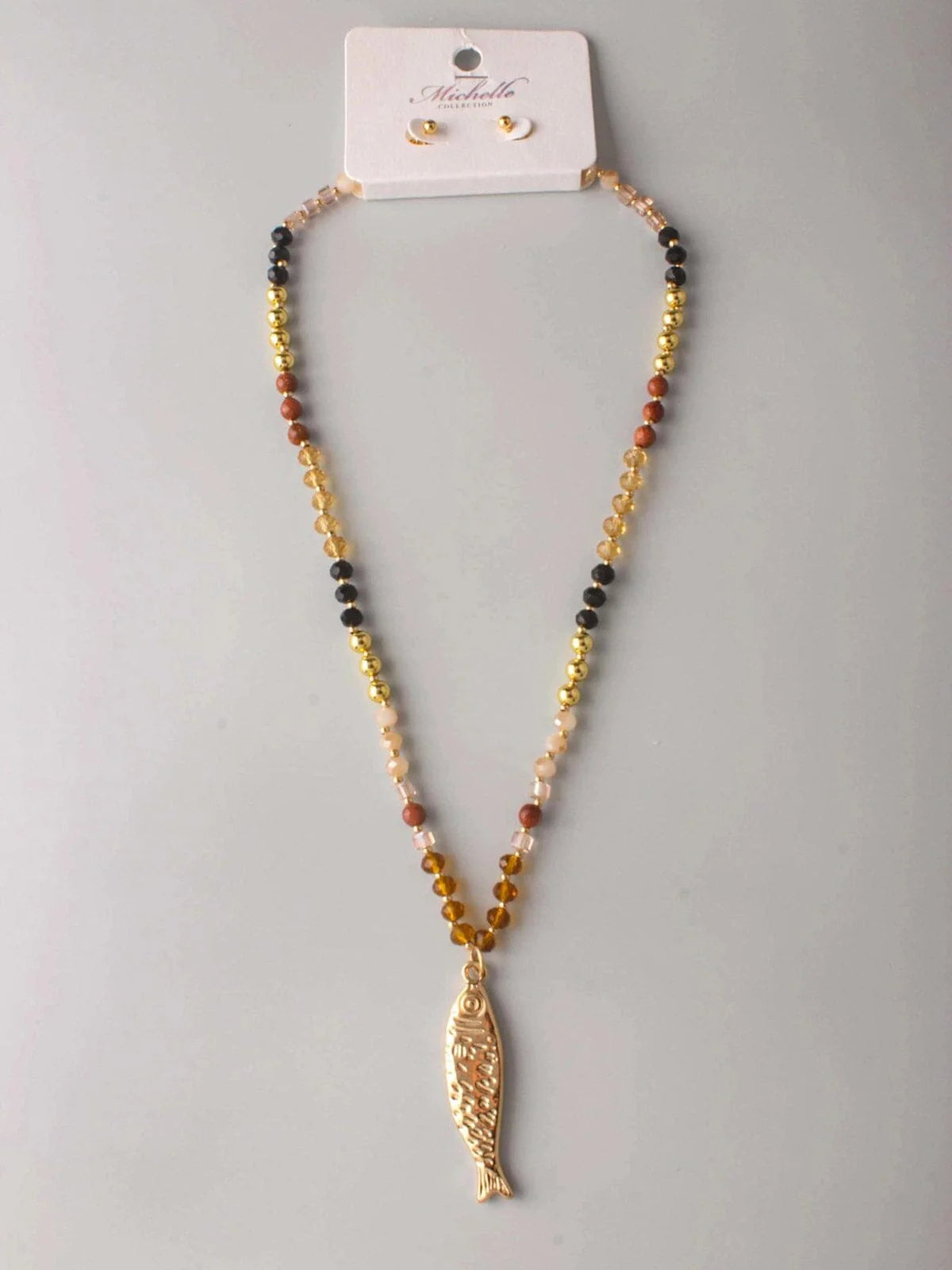Dive Into Elegance Multi-Pearl Fish Necklace-Cute-Trendy-Shop-Womens-Boutique-Clothing-Store