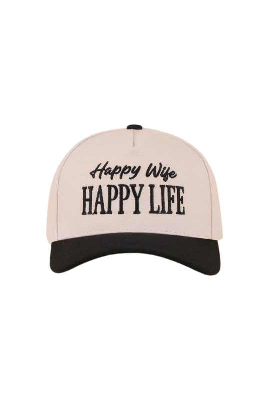 "Happy Wife, Happy Life" Two-Tone Cap