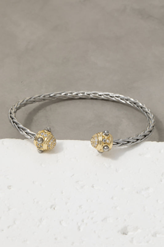 Every Day Glam Herringbone CZ Cuff Bracelet-Cute-Trendy-Shop-Womens-Boutique-Clothing-Store