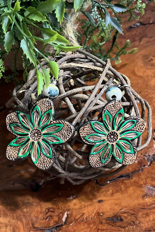 Wild Bloom Flower Leather Earrings-[option4]-[option5]-Cute-Trendy-Shop-Womens-Boutique-Clothing-Store