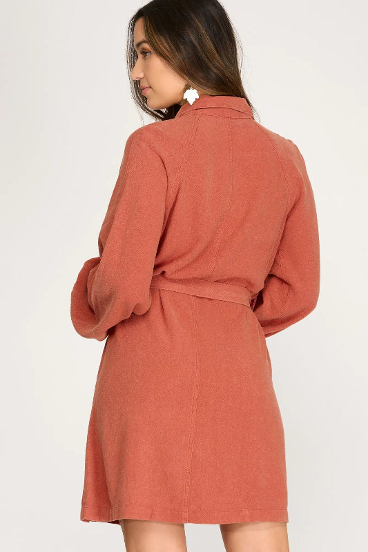 Ready For The Game Rust Shirtdress-Cute-Trendy-Shop-Womens-Boutique-Clothing-Store