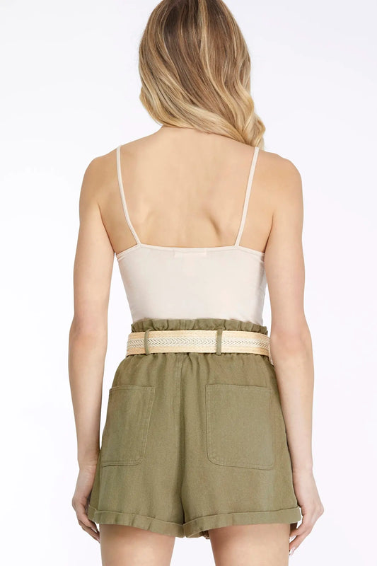 Coffee Break Olive Shorts-Cute-Trendy-Shop-Womens-Boutique-Clothing-Store