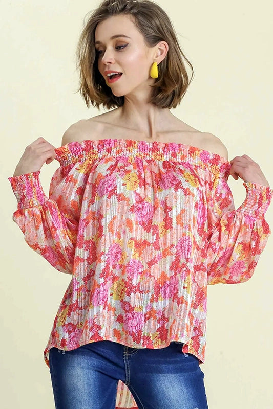 Let's Do Lunch Pink Off Shoulder Top-[option4]-[option5]-Cute-Trendy-Shop-Womens-Boutique-Clothing-Store