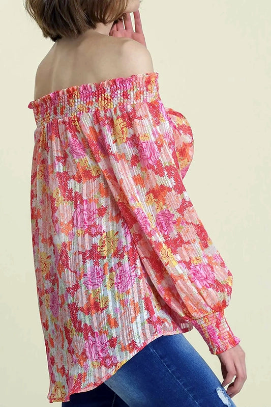 Let's Do Lunch Pink Off Shoulder Top-[option4]-[option5]-Cute-Trendy-Shop-Womens-Boutique-Clothing-Store