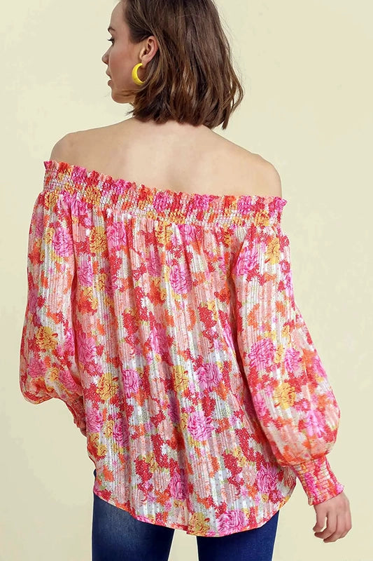 Let's Do Lunch Pink Off Shoulder Top-[option4]-[option5]-Cute-Trendy-Shop-Womens-Boutique-Clothing-Store