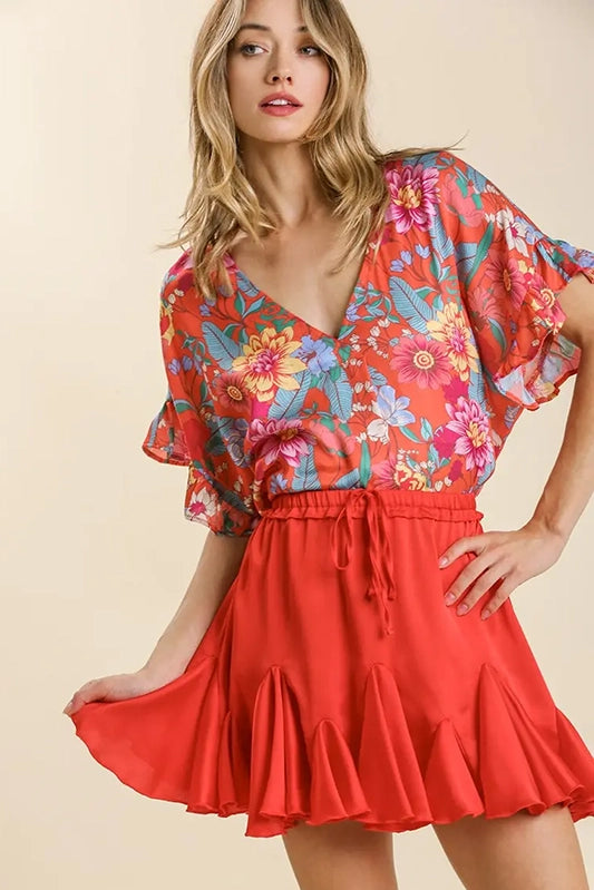 Save My Place Red Flowing Skirt-Cute-Trendy-Shop-Womens-Boutique-Clothing-Store