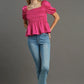 Vibrant & Fun Square Neck Elastic Top-[option4]-[option5]-Cute-Trendy-Shop-Womens-Boutique-Clothing-Store